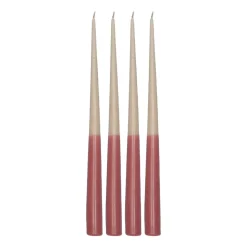 Affinity antiikkikynttilä kaksivärinen 4-pakkaus 32 cm, Beige-red