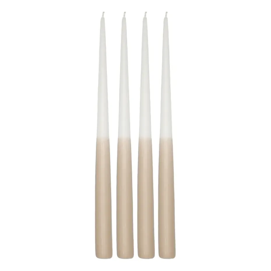 Affinity antiikkikynttilä kaksivärinen 4-pakkaus 32 cm, White-sand