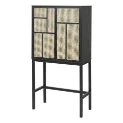 Air vitriinikaappi, musta, rottinki