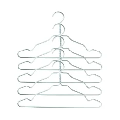 Alu-vaateripustin 5 kpl, hopea