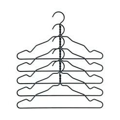 Alu-vaateripustin 5 kpl, musta