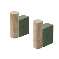 Attach vaateripustin 2-pakkaus, Oak-Dark green