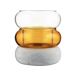 Bagel maljakko/kynttilälyhty 12 cm, Amber