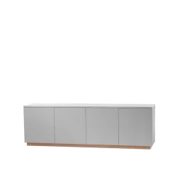 Beam sivupöytä, Vaaleanharmaa, kanta valkoöljyttyä tammea