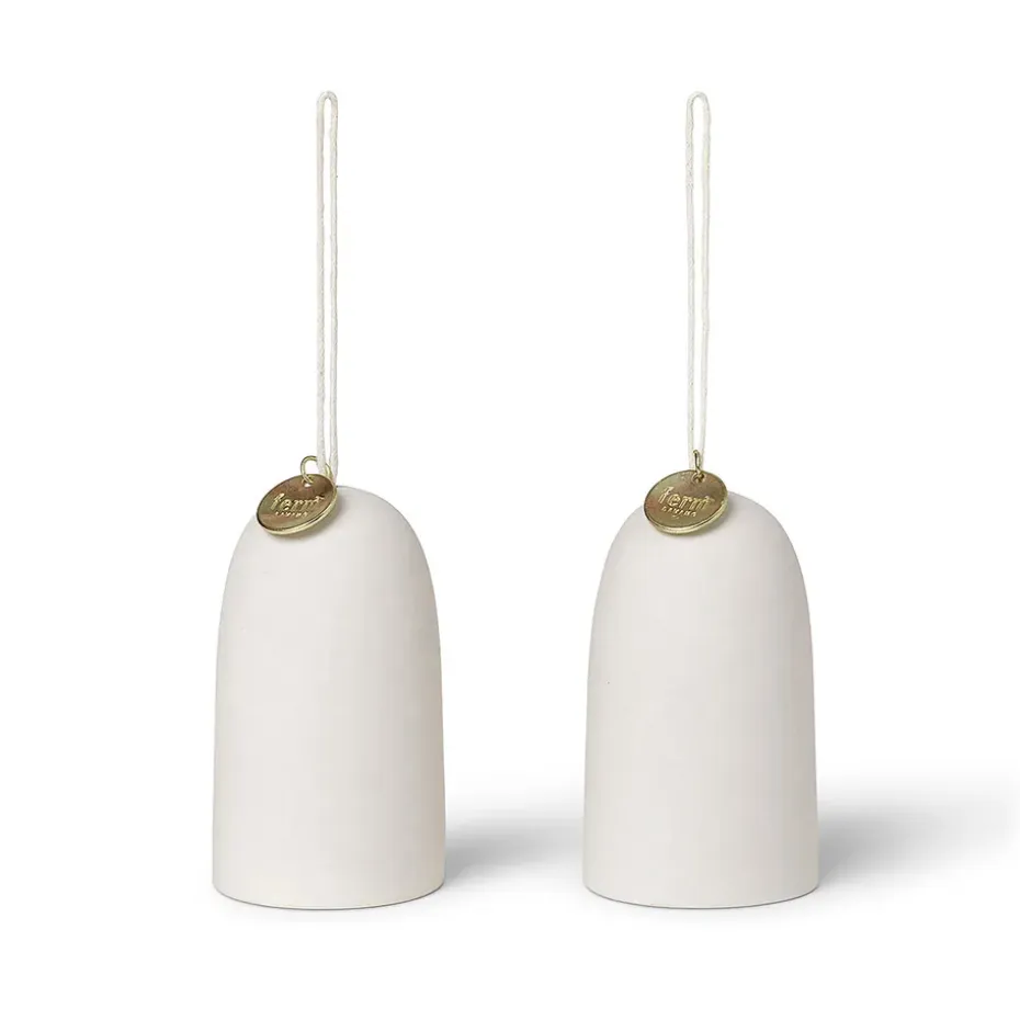 Bell kello joulukoriste Ø4 cm 2-pack, Off-white