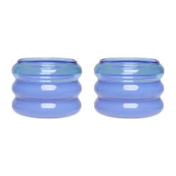 Bubble kynttilälyhty Ø5,6 cm 2-pakkaus, Blue-milky blue