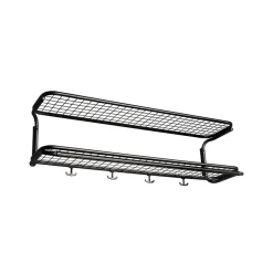 Classic 650 -hattuhylly, Musta/musta, 2 tasoa, 120 cm