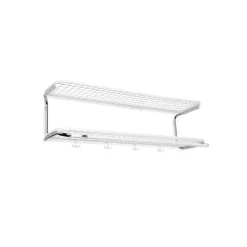 Classic 650 -hattuhylly, Valkoinen/kromi, 2 tasoa, 100 cm