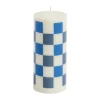 Column Candle pöytäkynttilä small 15 cm, Off white-blues