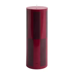 Column Candle pöytäkynttilä large 25 cm, Wine-bordeaux large check.