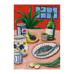 Composition with Fish -juliste, 70 x 100 cm