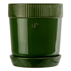 Denise ruukku aluslautasella Ø 14 cm, Vihreä