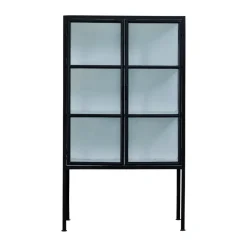 Depot vitriinikaappi 85x40x150 cm, Black/White