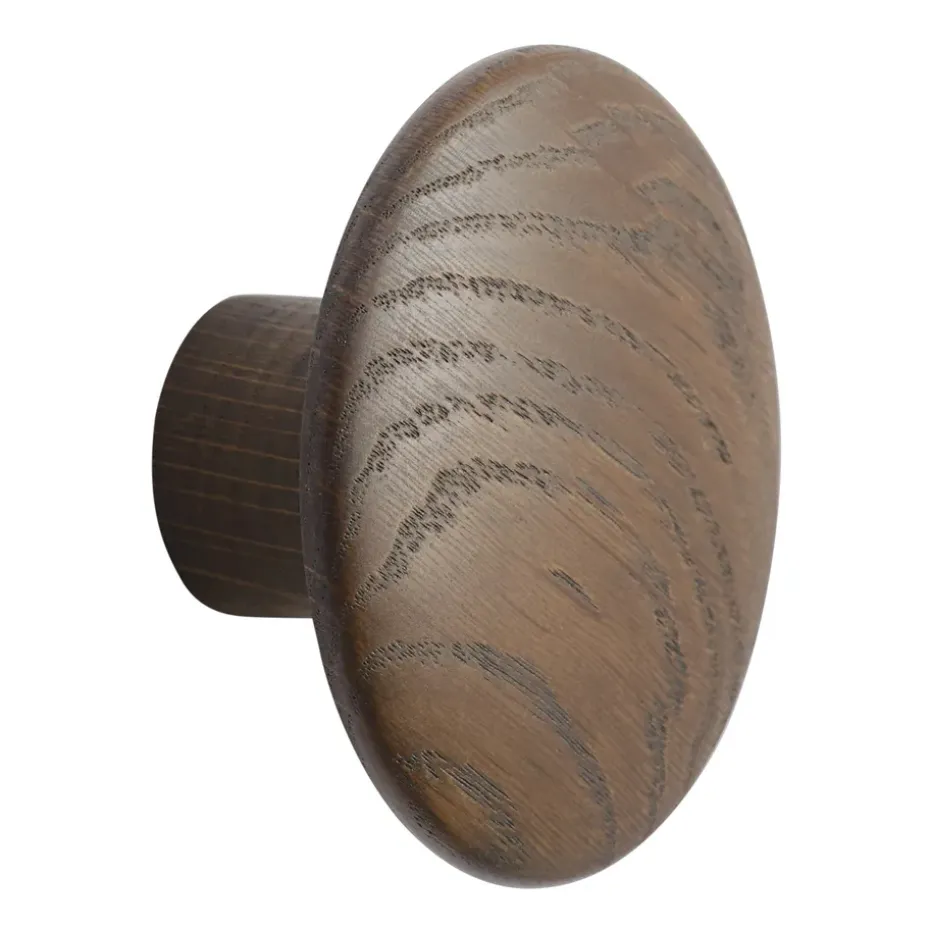 Dots wood -koukku dark stained brown, Ø 9 cm