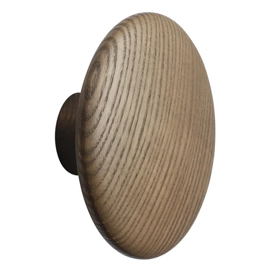 Dots wood -koukku dark stained brown, Ø 13 cm