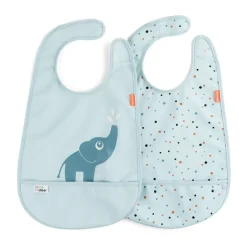 Elphee ruokalappu tarrakiinnityksellä 2-pack, Sininen