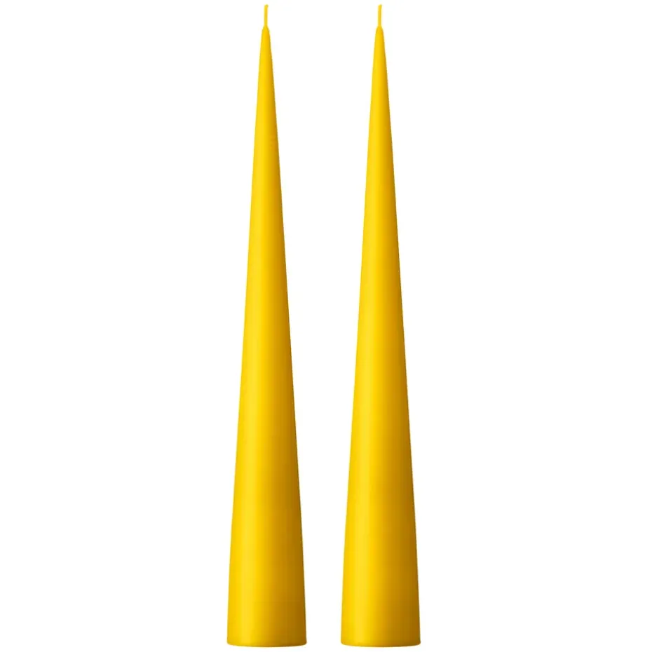 ester & erik -kartiokynttilä 37 cm, 2-pakkaus matta, TummanLemon drop 15