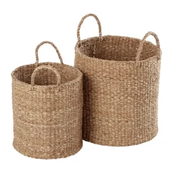 Esther cylinder säilytyskori kahvalla 2-pakkaus, Natural