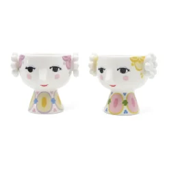 Eva kynttilänjalka Ø6,5 cm 2 kpl, Keltainen-laventeli