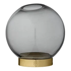 Globe maljakko pieni, musta-messinki