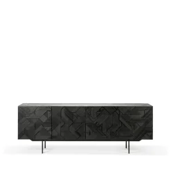 Graphic sideboard, Tiikki musta 4 ovea