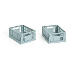HAY Colour Crate Mini 2-pack 13x17 cm, Dusty blue