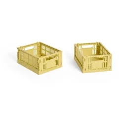 HAY Colour Crate Mini 2-pack 13x17 cm, Dusty yellow