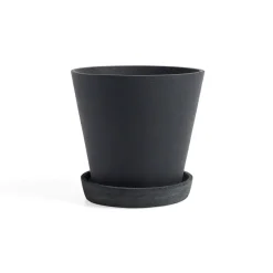 HAY Flowerpot with saucer -ruukku XL Ø21.5 cm, Musta