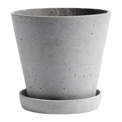 HAY Flowerpot with saucer -ruukku L Ø17.5 cm, Harmaa