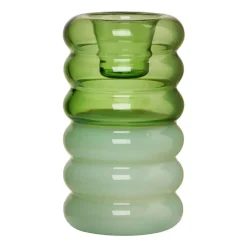 Hoop kynttilänjalka Ø 3,5 x 9 cm, Green-milky green