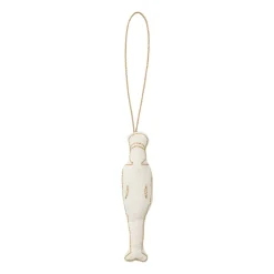 Humdakin Tin Soldier ripustettava joulukoriste puuvilla, Off white/gold