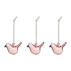 Iittala lasilintu, Rosa, mini, 3-pack