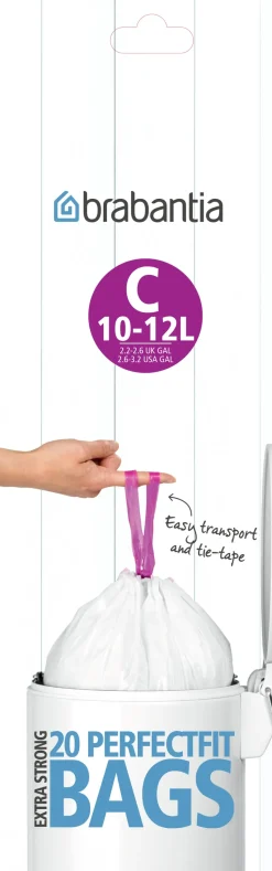 Jätepussit C, 10-12 L 20 pussia/rulla, 10-12 L