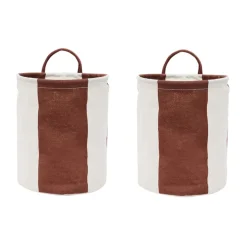 Kara säilytyskori small Ø18x22 cm 2-pack, Muskottipähkinä