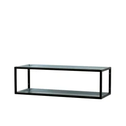 Kenkähylly 11, Mustaksi lakattu, sinkkilevy, 2 tasoa