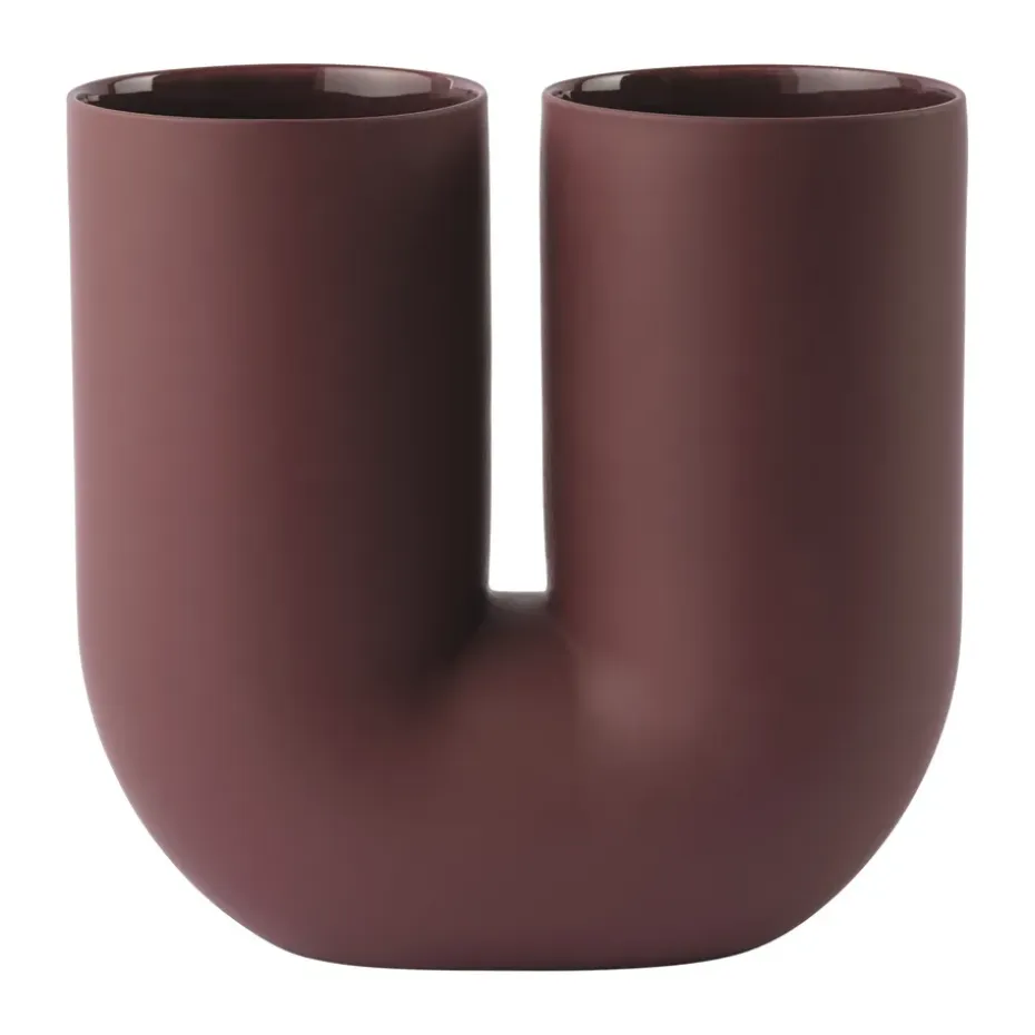 Kink maljakko 26 cm, Deep red