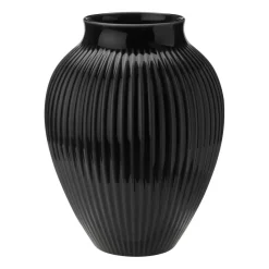 Knabstrup maljakko uritettu 27 cm, Musta