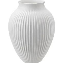 Knabstrup maljakko uritettu 27 cm, Valkoinen