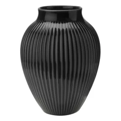 Knabstrup maljakko uritettu 20 cm, Musta