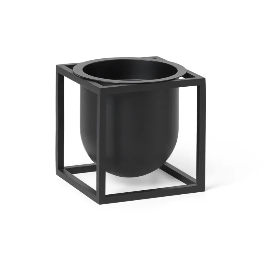 Kubus kukkaruukku 10 cm, Musta
