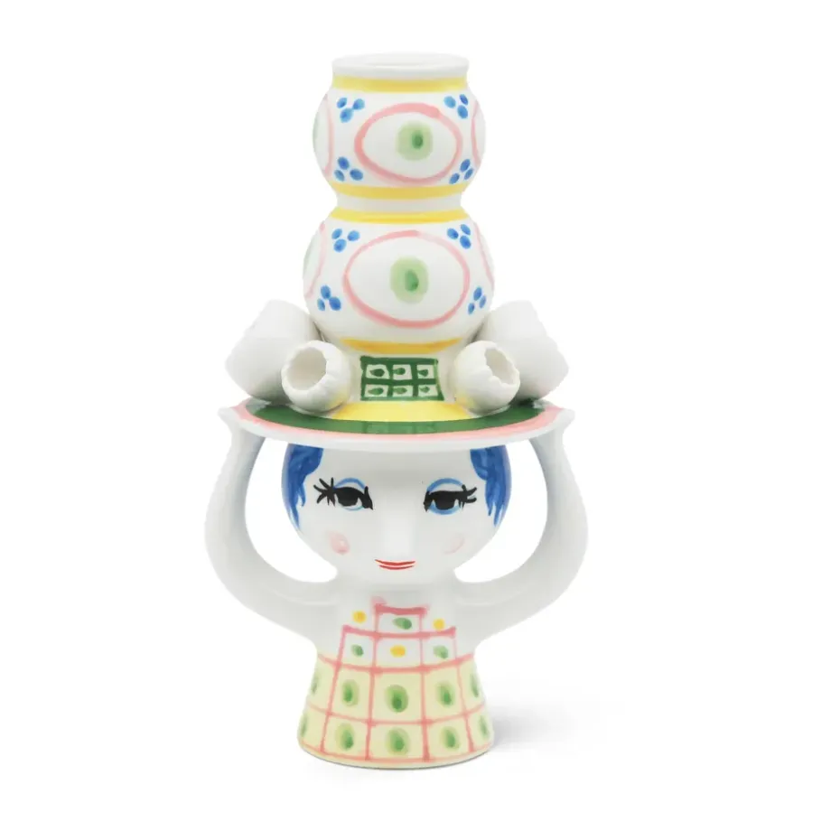 Lady with hat kynttilänjalka K16 cm, Vaaleanpunainen