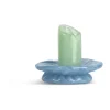 Lara kynttilänjalka XS 9 cm, Mintunvihreä-vaaleansininen