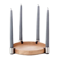 Luna kynttilänjalka Ø27 cm, Tammi-teräs