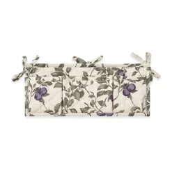 Luumu satiini tikattu sängyn tasku, 43x18cm