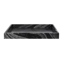 Marble koristetarjotin large 30x40 cm, Black-grey