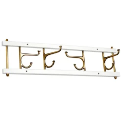 Maxi 4 Dekorativ koukkulista, Valkoinen-messinki