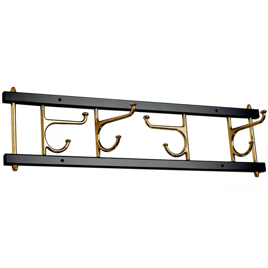 Maxi 4 Dekorativ koukkulista, Musta-messinki