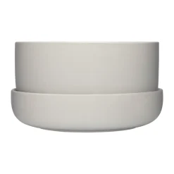 Nappula ruukku aluslautasella Ø24 cm k13 cm, Vaaleanharmaa