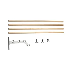 Nostalgi 291 jatkettava hattuhylly, Koivu, alumiinirunko