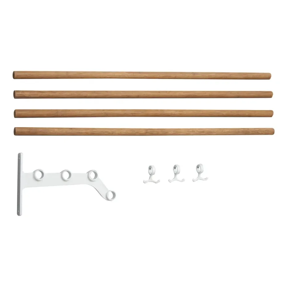 Nostalgi 291 korotettu hattuhylly 100 cm, Bambu-valkoinen